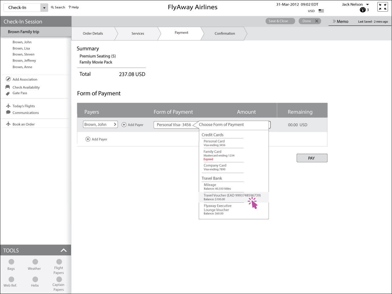 Adding a new form of payment