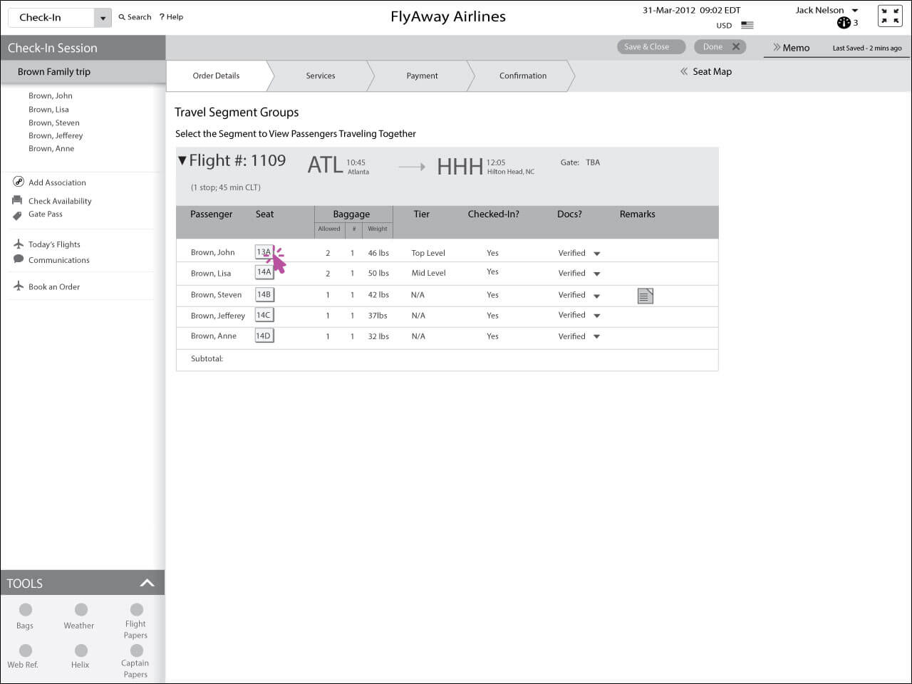 De-duping passengers during the check-in process