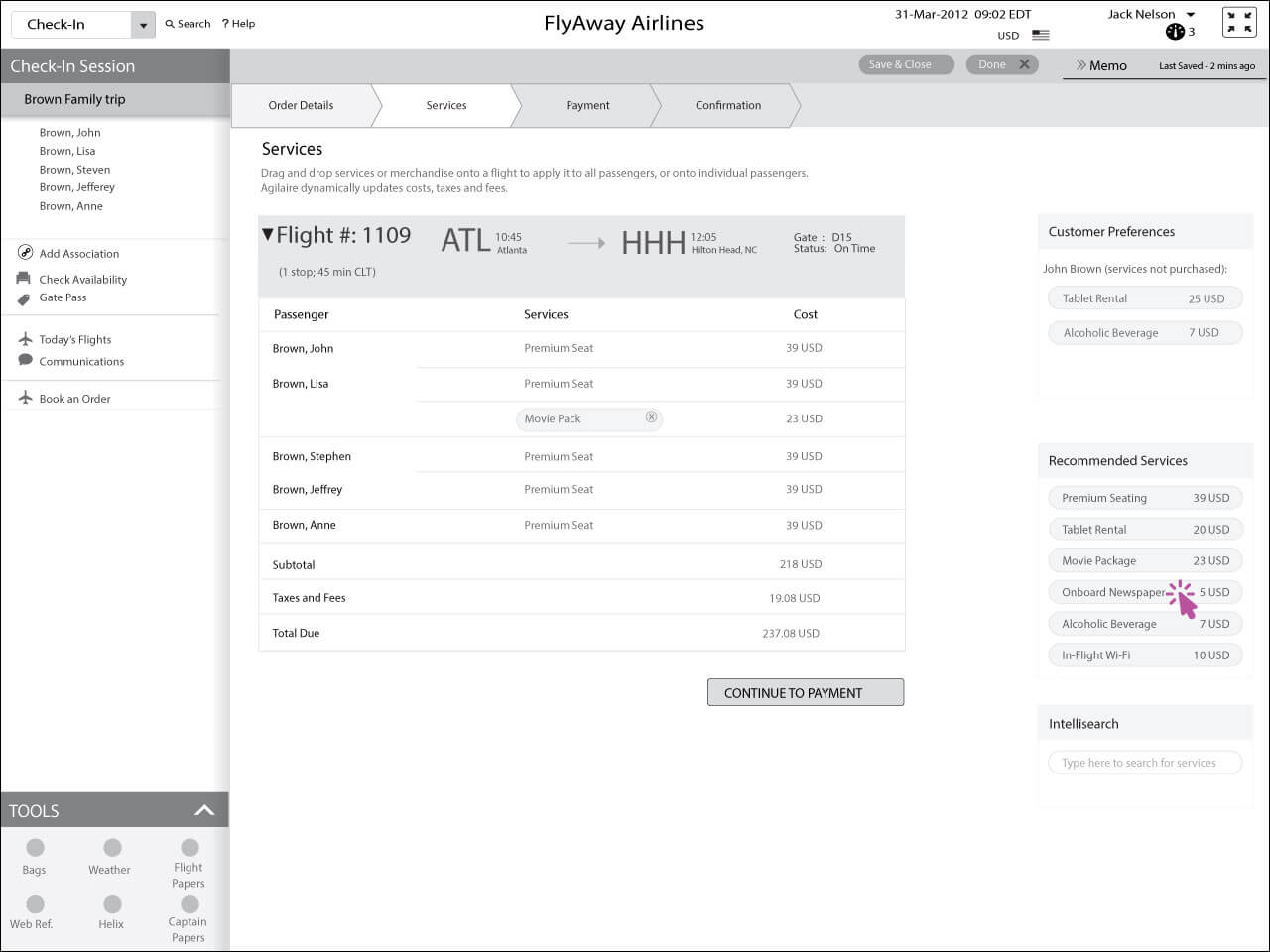 Giving John a newspaper