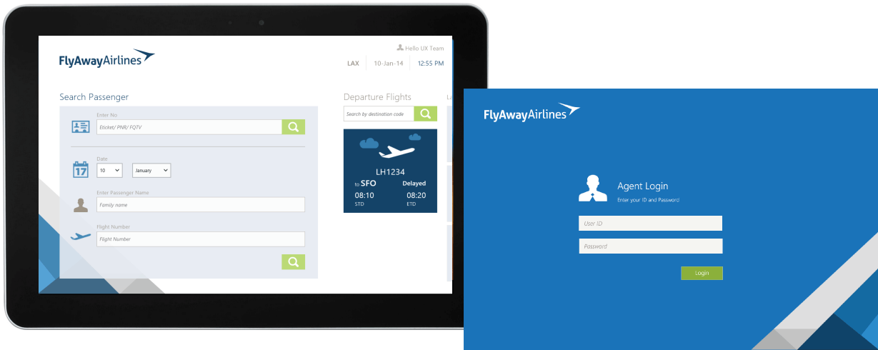 Check In Application with Blue Branding