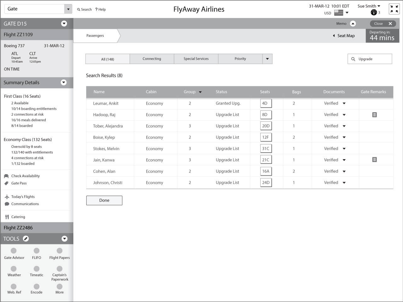 Final passenger list