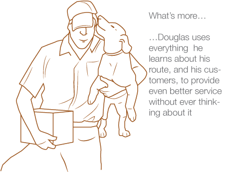 Douglas learns what he can to improve customer service