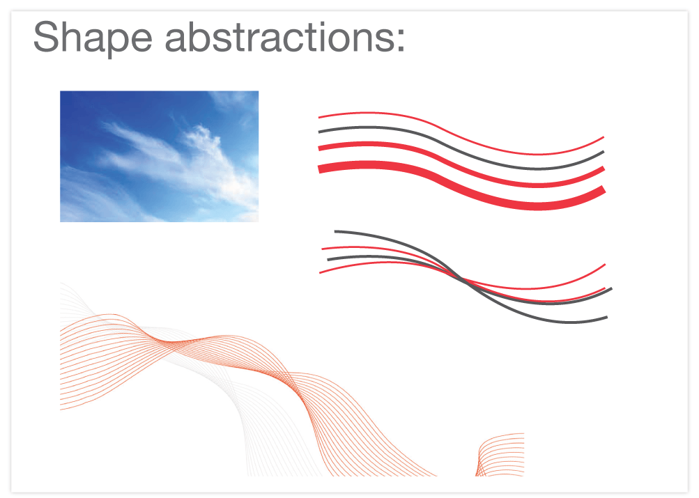 Shape abstractions from mood board- Option 3