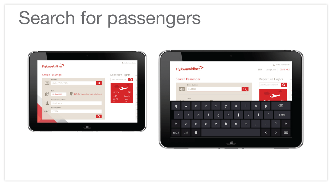Visual Design Applied to Passenger Search Screen
