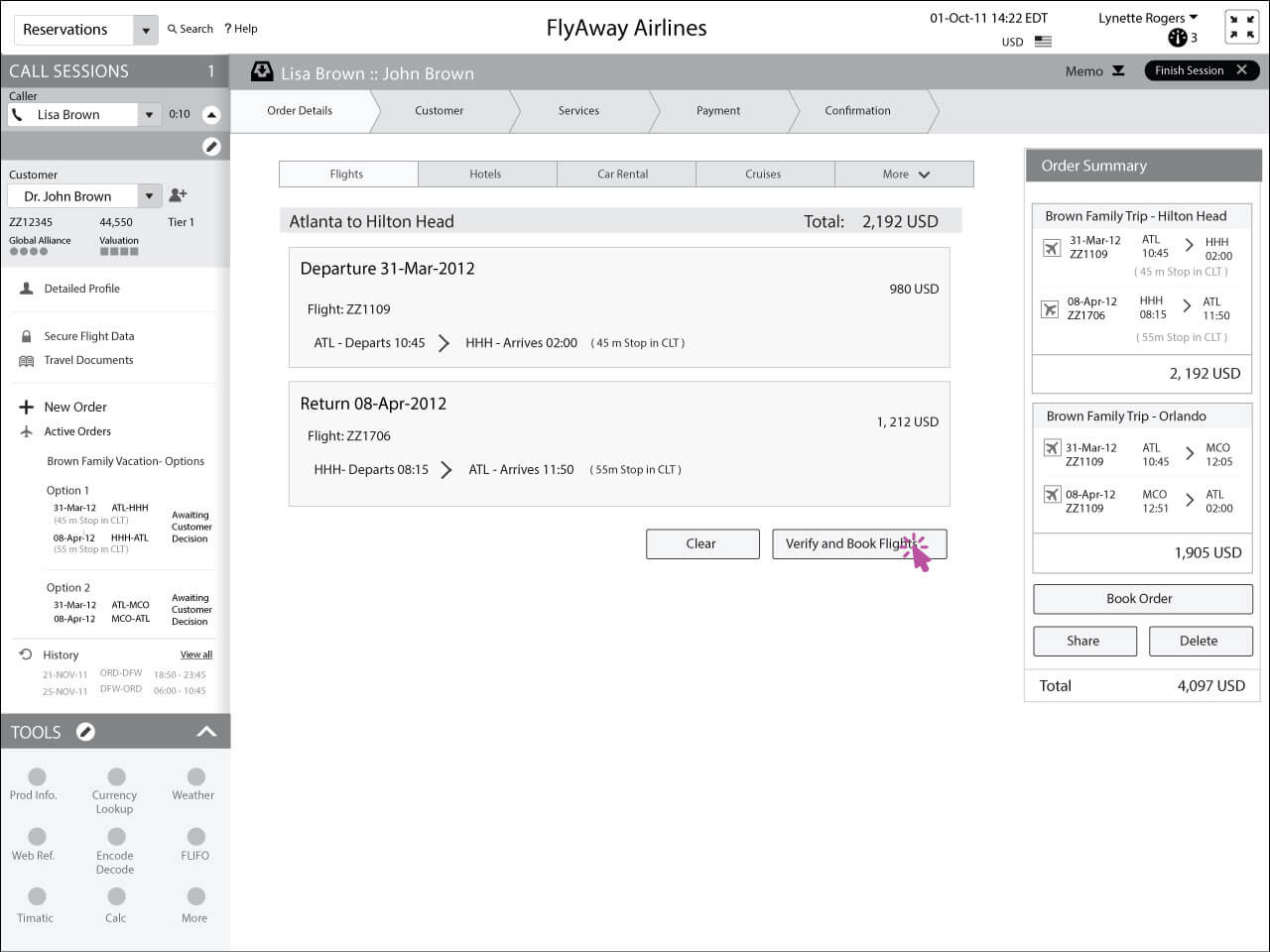 Lynette entering the names of all travelers