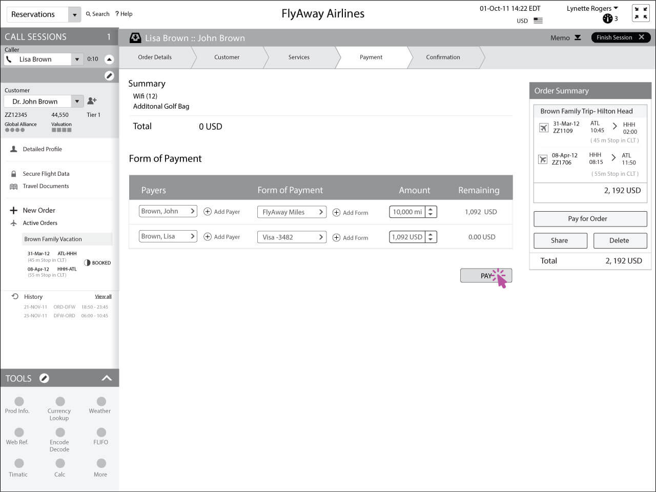 Lisa Chooses to Pay Part of Her Travel Cost with Frequent Flyer Miles